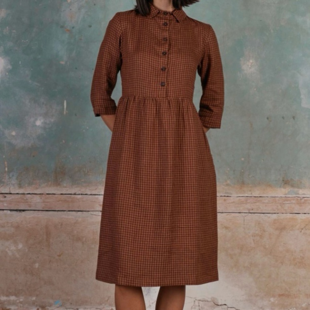 Pyne & Smith No.22 Collared Linen Dress
in Kentish Town Check